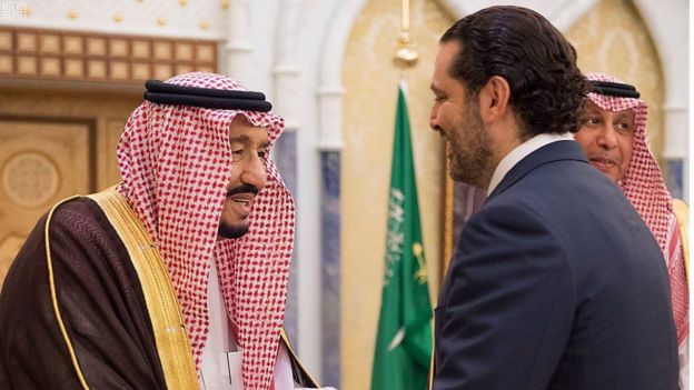 Hariri com o rei saudita