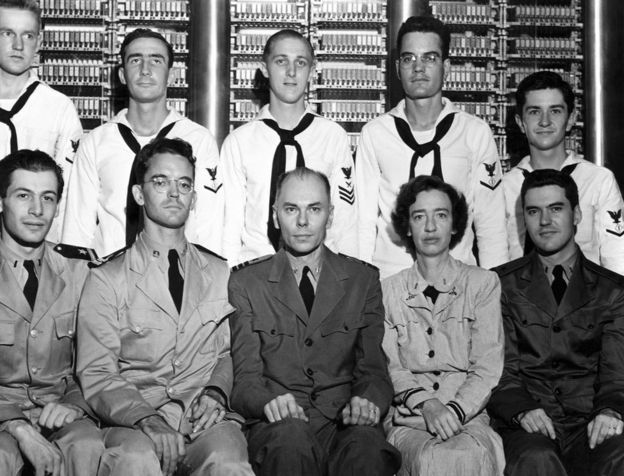 Grace Hopper with the rest of the Harvard Mark 1 computer team in 1944