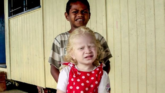 Another film subject, Vaini, with her brother Moturiki