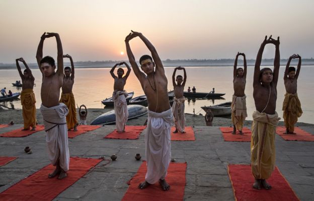 Young Brahmins training to be priests in Varanasi