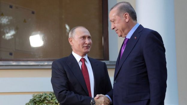 Rusya Devlet Başkanı Vladimir Putin ve Türkiye Cumhurbaşkanı Recep Tayyip Erdoğan