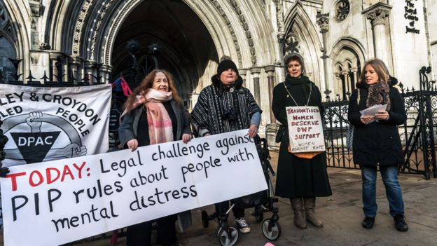 PIP protest at the Royal Courts of Justice