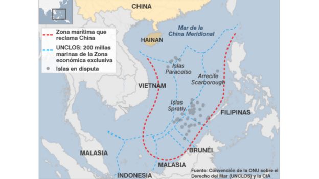 Mapa del Mar Meridional de China