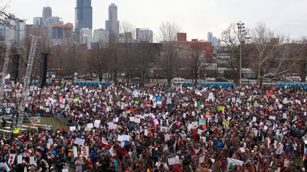 Una protesta en Chicago