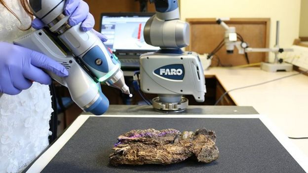 Digitalización de los huesos de toxodón.