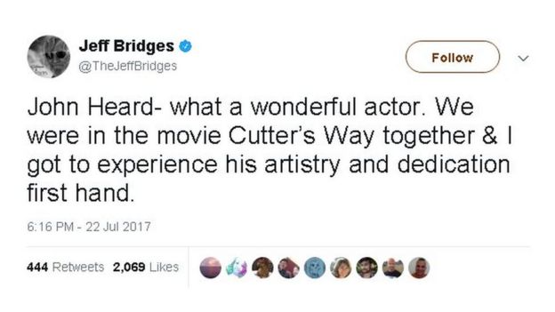 Jeff Bridges tweet: 