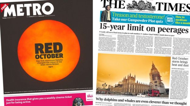 The Metro and the Times front pages