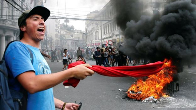 Protesta en Valparaiso