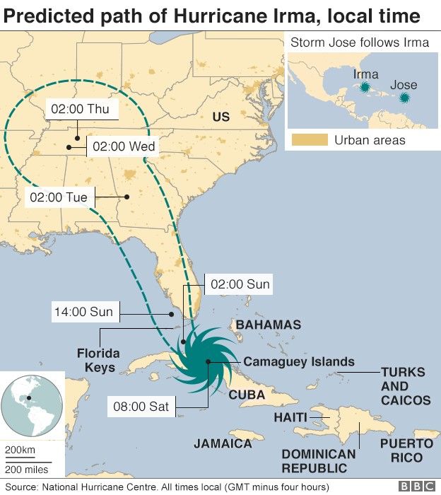 Hurricane map