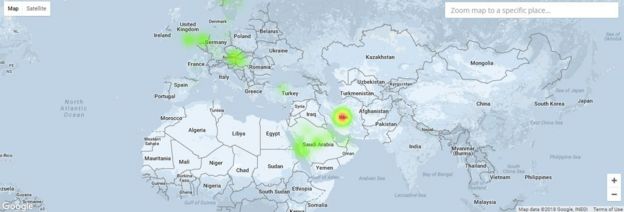 An analysis of the main hashtag of the protests shows a large number of tweets from Saudi Arabia