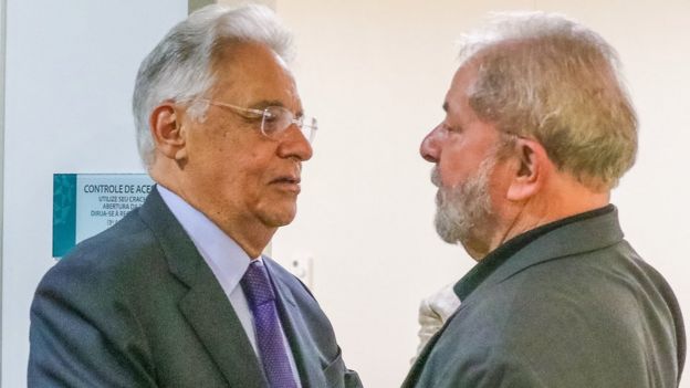 Lula recebe a visita de Fernando Henrique Cardoso, no Hospital Sírio Libanês, à época de internação de dona Marisa Letícia, em fevereiro