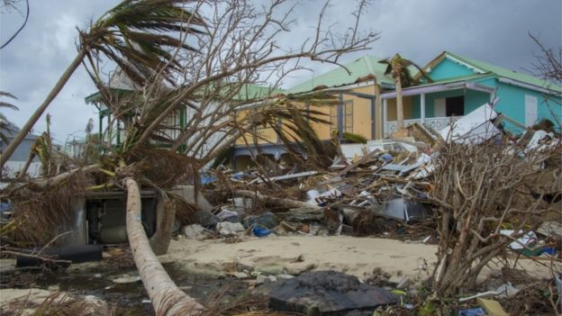 Destrozos del huracán María.