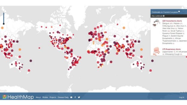 Mapa de vigilancia de enfermedades infecciosas