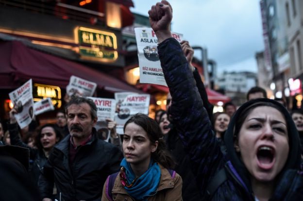 İstanbul'da düzenlenen protesto