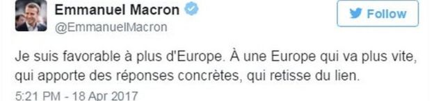 Tuit de Emmanuel Macron