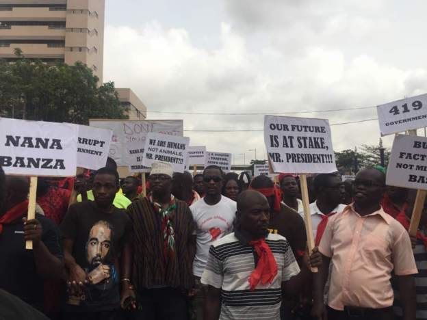 Des manifestants au Ghana