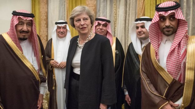 Prime Minister Theresa May meets King Salman bin Abdulaziz al Saud of Saudi Arabia