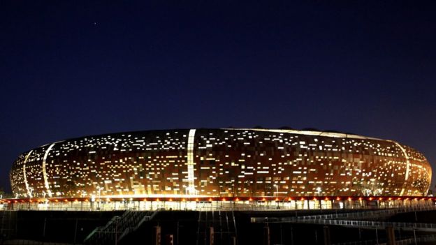 A general view of Soccer City, also known as the FNB Stadium, in Johannesburg May 11, 2010.