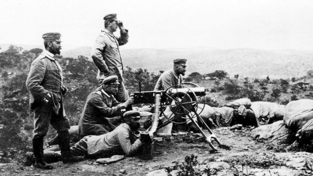 Soldados alemanes en Namibia a principios de siglo