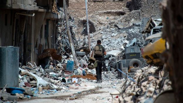 Los escombros en la Ciudad Vieja de Mosul