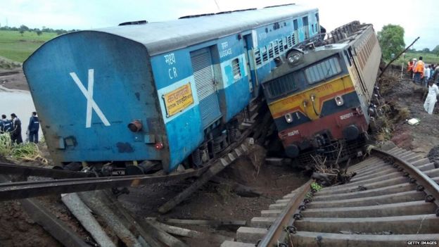 Site of the train accident near Harda. 5 August 2015