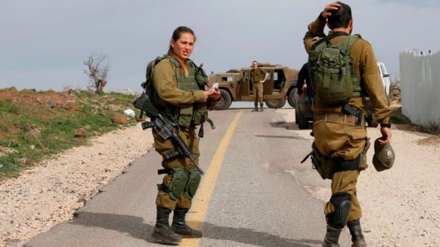 Soldados irealenses nas Colinas de Golan