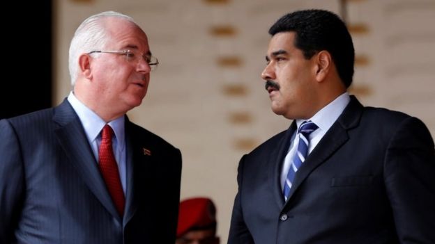Rafael Ramírez y Nicolás Maduro