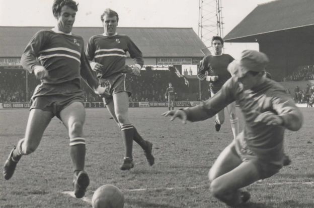 Tommy Ross playing for Peterborough United in 1966