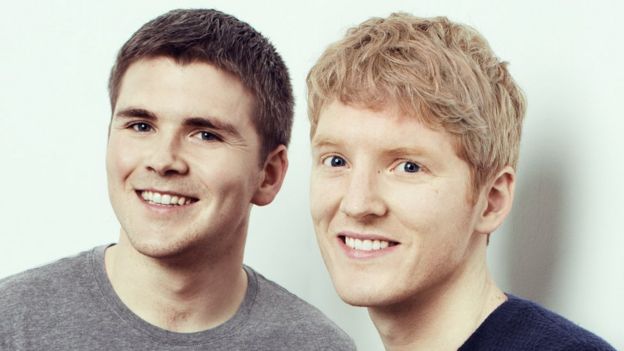 John Collison (left) and brother Patrick