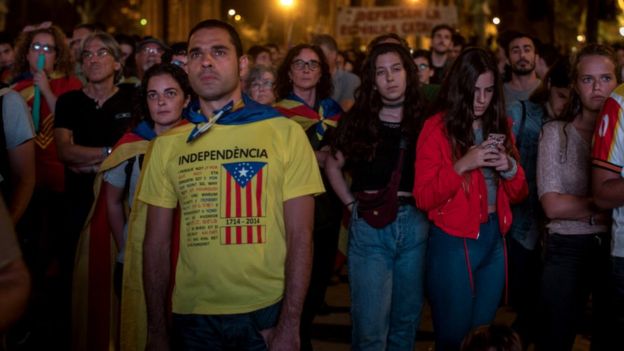 Simpatizantes de la independencia de Cataluña