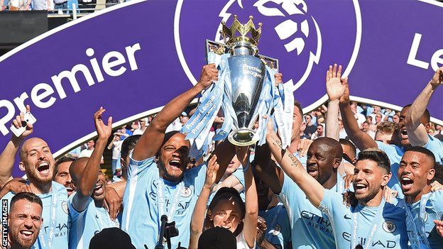 Manchester City celebrate Premier League title