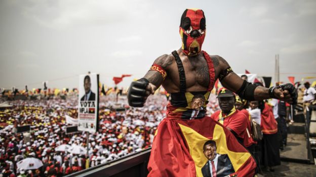 MPLA supporter at a rally on 19th AUgust 2017.
