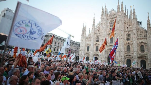 Manifestación de la Liga Norte