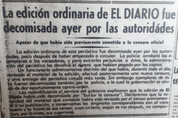 Edición de El Diario censurado