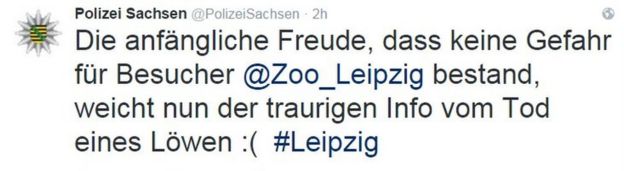 Saxony police tweet