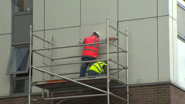 Cladding being removed