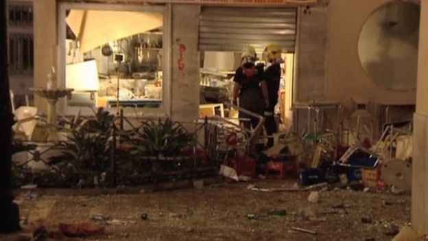 Destrozos en el café de Málaga