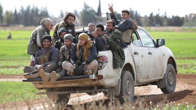 Rebels outside Aleppo
