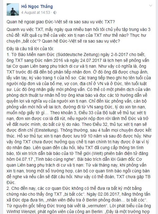 Facebook Hồ Ngọc Thắng