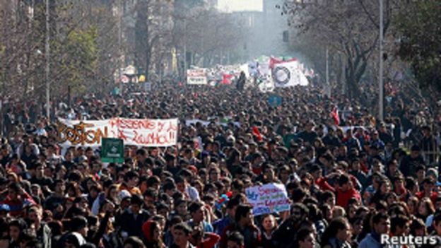 los estudiantes chilenos protagonizaron unas multitudinarias manifestaciones que dieron origen al actual Frente Amplio.
