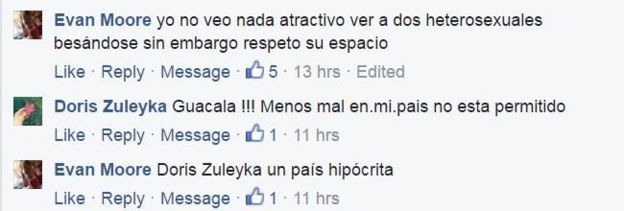 Parte de la discusión en el Facebook de BBC Mundo