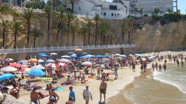 Holidaymakers in Spain