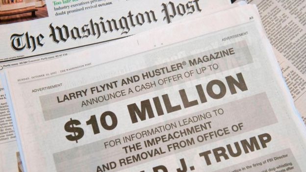 anúncio na capa do Washington Post