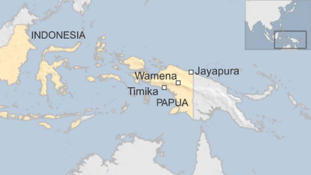 Map of Papua, Indonesia
