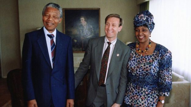 Nelson Mandela, Gary Bedell, and Winnie Mandela