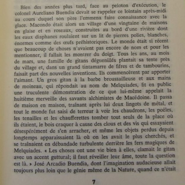 El inicio de la novela en la edición francesa.