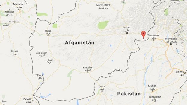 Mapa que muestra la ubicación de la provincia atacada en Afganistán, en el este del país y cerca de la frontera con Pakistán.