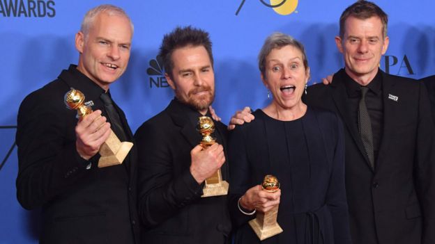 Martin McDonagh, Sam Rockwell, Frances McDormand, Graham Broadbent