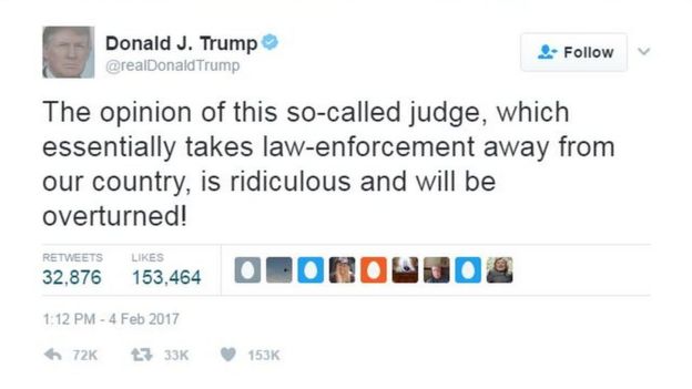 Tweet from Donald Trump