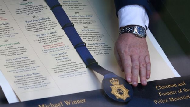 PC Keith Palmer's name on the National Police Memorial